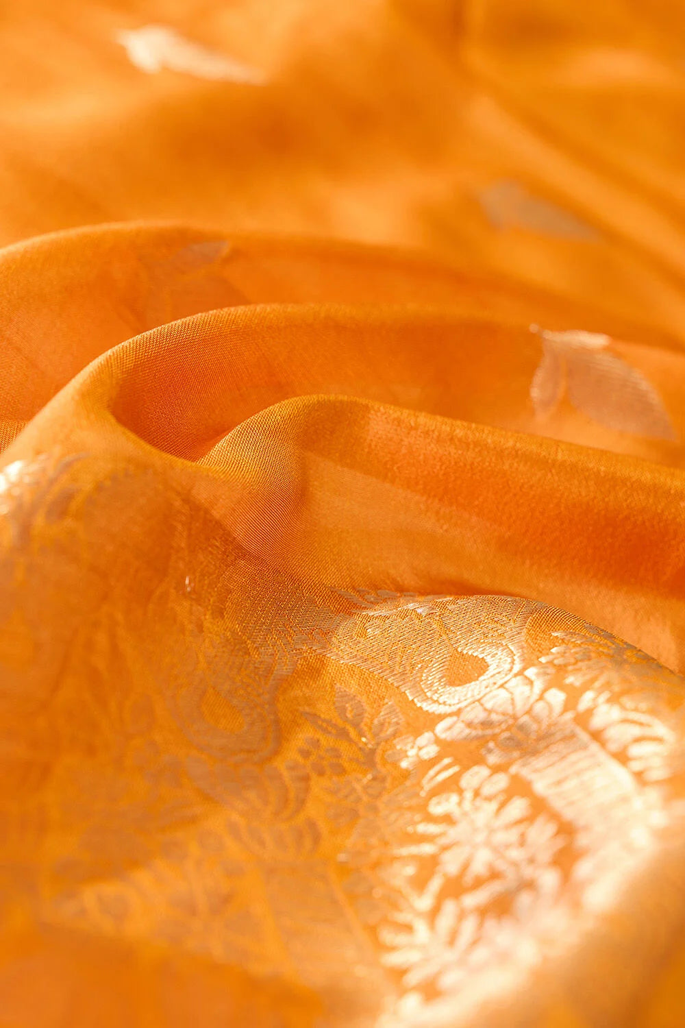 Royal Saffron Orange Silk Saree with Rich Festive Elegance