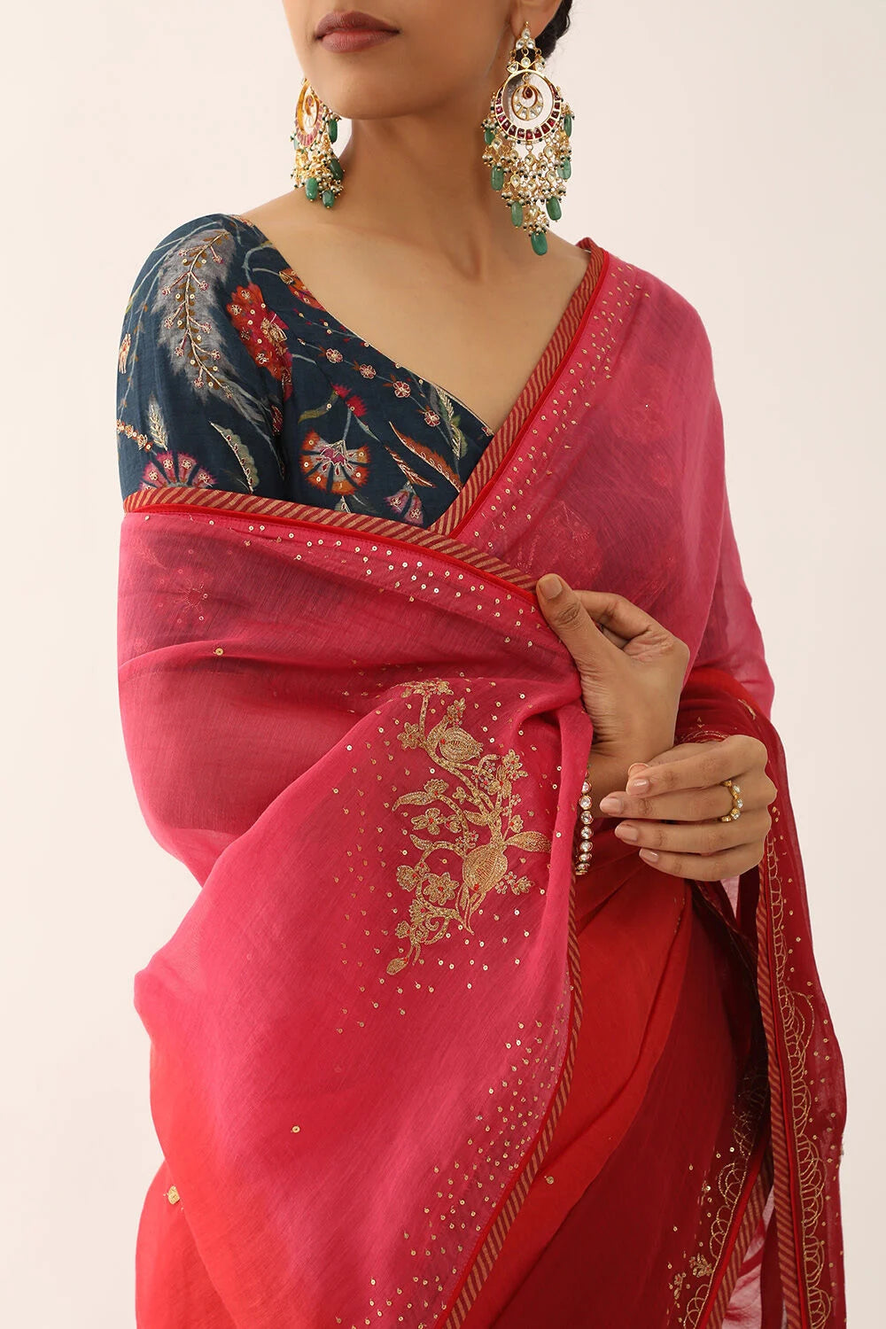 Elegant Party Wear Silk Saree with Glamorous Festive Design