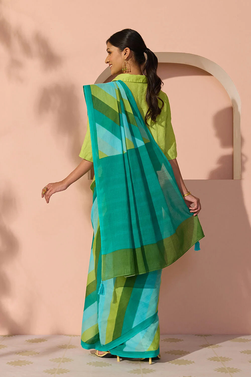 Elegant Floral Cotton Saree